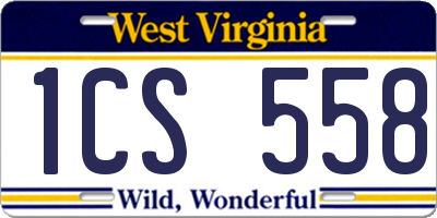 WV license plate 1CS558