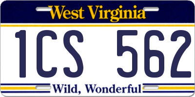 WV license plate 1CS562