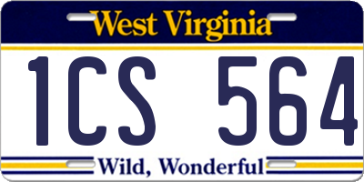 WV license plate 1CS564