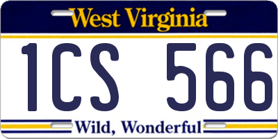 WV license plate 1CS566