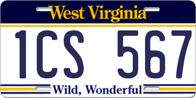 WV license plate 1CS567