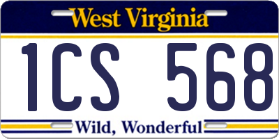WV license plate 1CS568