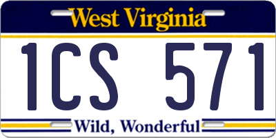 WV license plate 1CS571