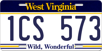 WV license plate 1CS573