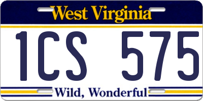 WV license plate 1CS575