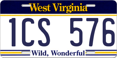 WV license plate 1CS576