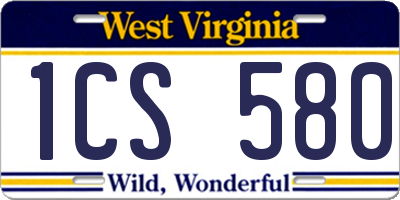 WV license plate 1CS580