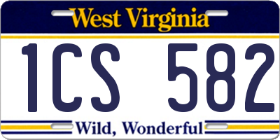 WV license plate 1CS582