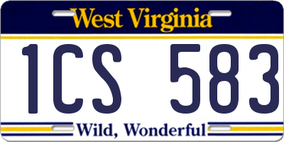 WV license plate 1CS583
