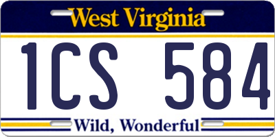 WV license plate 1CS584