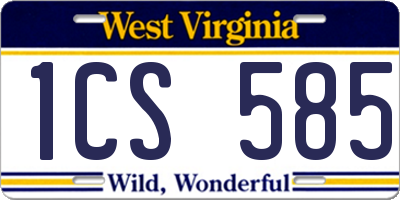 WV license plate 1CS585