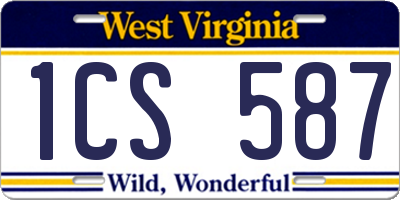WV license plate 1CS587
