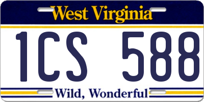 WV license plate 1CS588