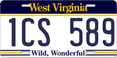 WV license plate 1CS589