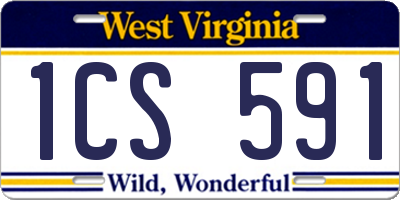 WV license plate 1CS591