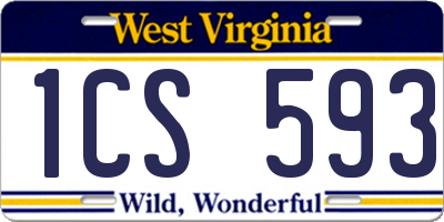 WV license plate 1CS593