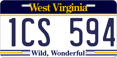 WV license plate 1CS594