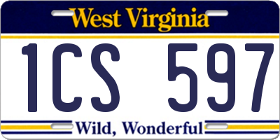 WV license plate 1CS597
