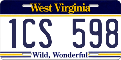 WV license plate 1CS598