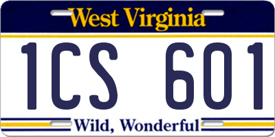 WV license plate 1CS601
