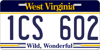 WV license plate 1CS602