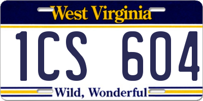 WV license plate 1CS604