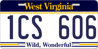 WV license plate 1CS606