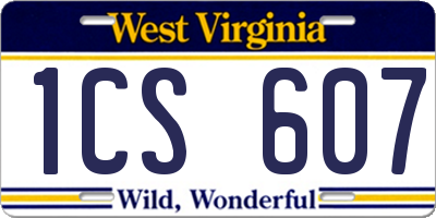 WV license plate 1CS607