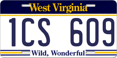 WV license plate 1CS609