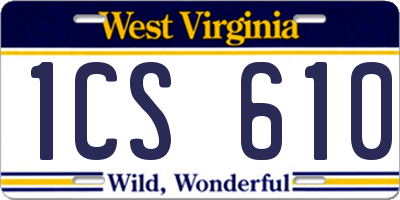WV license plate 1CS610