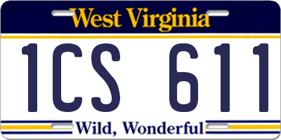 WV license plate 1CS611