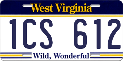 WV license plate 1CS612