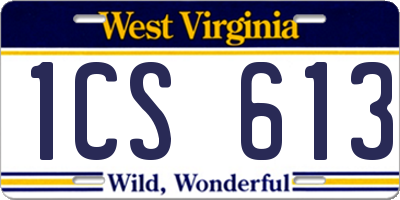 WV license plate 1CS613