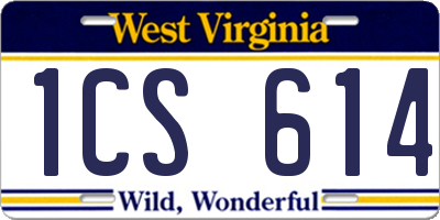 WV license plate 1CS614