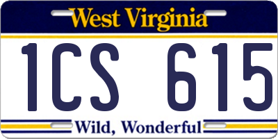 WV license plate 1CS615