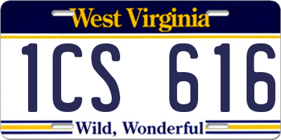 WV license plate 1CS616