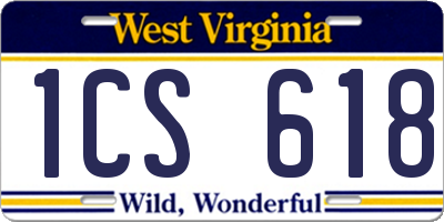 WV license plate 1CS618