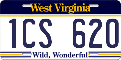WV license plate 1CS620
