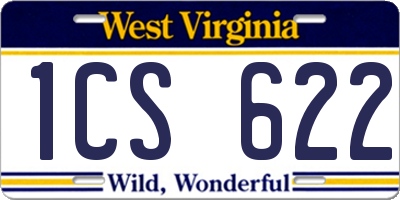 WV license plate 1CS622