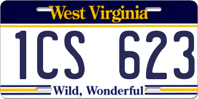 WV license plate 1CS623