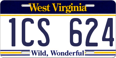 WV license plate 1CS624