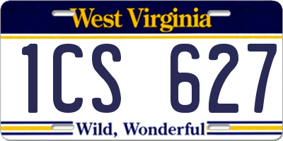 WV license plate 1CS627
