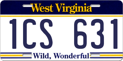WV license plate 1CS631
