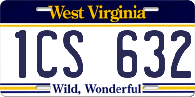 WV license plate 1CS632