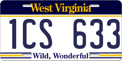 WV license plate 1CS633