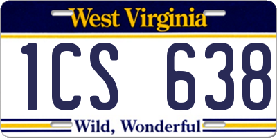WV license plate 1CS638