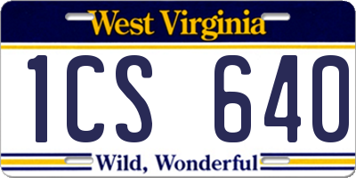 WV license plate 1CS640