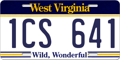 WV license plate 1CS641