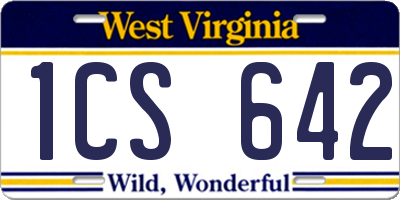 WV license plate 1CS642