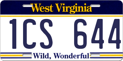WV license plate 1CS644
